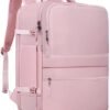 Z-MGKISS Travel Backpack for Women, 17 Inch Flight Approved Carry On Backpack, Outdoor Sports Rucksack 40L Casual Daypack, Sturdy Hiking Backpack, Business Weekender Overnight Laptop Backpack, Pink