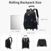 Rolling Backpack for Boys Elementary School Bag with Wheels Travel Trolley Bag 2 wheels and 6 wheels - Image 2