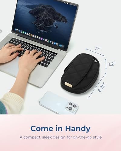 BAGSMART Travel Cord Organizer Electronics Organizer Travel Case, Puffer Cable Organizer Bag Travel Essentials for Women, Small Tech Organizer Travel Case for Charger, Cable, Phone, Flash Drive Black - Image 3