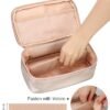 Portable Makeup Bag, Travel Make Up Bag Organizer for Women, Cute Make up Bag Organizer for Cosmetics Accessories, Large Capacity Toiletry Bag for Makeup (Rose Gold) - Image 2