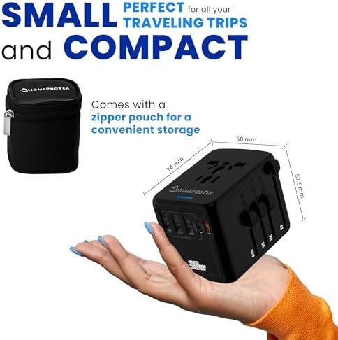 PD 35W Universal Travel Adapter Worldwide - 6in1 Powerful European Travel Plug Adapter with 3 USB-A, 35W PD Fast Charging Port USB C Wall Charger - All in One International Plug Adapter - Image 7