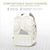 nanamango Travel Backpack For Women Men Carry On Backpack Flight Approved Water Resistant 14 Inch Laptop Backpack with USB Charging Port For Hiking Weekender Business College (White) - Image 3