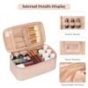 OCHEAL Makeup Bag,Vegan Leather Makeup Organizer Bag,Travel Essentials Cosmetic Bag Make Up Bag Small Makeup Case Toiletry Bag for Women,Compact Capacity for Daily Use, Double Zippers -Rose Gold - Image 5