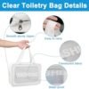 Wowang Travel Toiletry Bag Clear Makeup Bag for Women PVC 3 Pack Different Size Makeup Organizers Portable Cosmetic Bag Waterproof Cosmetic Organizer Storage Bag（White） - Image 3