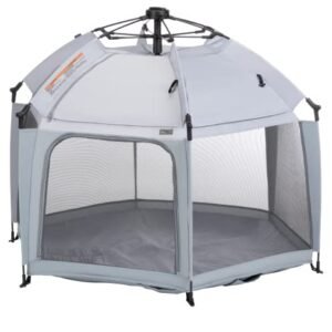 Safety 1st InstaPop Dome Play Yard, Compact design makes it easy to pop open and closed, High Street