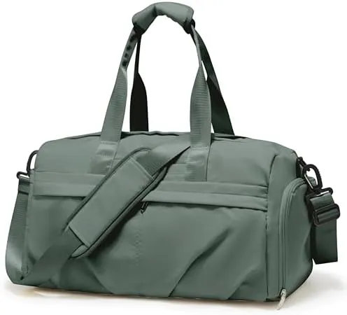 Carry On Bags For Airplanes,Travel Duffel Bags With Trolley Sleeve,Sport Gym Bags Waterproof Swimming Yoga Bags For Women,Duffel Bags For Traveling(Army Green)