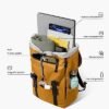 tomtoc Flap Laptop Backpack, Lightweight, Water-Resistant Casual Daypack, Durable Work-pack, Vintage Classic Rucksack for 13-15.6 Inch Laptop, perfect for Campus, Street, 22L Yellow - Image 3
