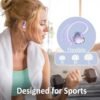 Wireless Earbuds Bluetooth Headphone Sport, Bluetooth 5.3 Earbud 3D HiFi Stereo Over Ear Buds, 48Hrs Earhooks Earphone with Noise Cancelling Mic, IP7 Waterproof Headset for Workout/Running/Gym, Purple - Image 6