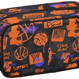 Basketball Travel Toiletry Bag for Boys Men, Waterproof Hanging Dopp Kit for Women, Shaving Bag with Large Capacity for Travel,Sports Shower (Orange)