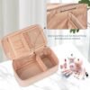 OCHEAL Makeup Bag,Vegan Leather Makeup Organizer Bag,Travel Essentials Cosmetic Bag Make Up Bag Small Makeup Case Toiletry Bag for Women,Compact Capacity for Daily Use, Double Zippers -Rose Gold - Image 4