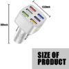 Ajxn Pack-1 Car Charger Adapter, 6 USB Multi Port Fast Charger, QC3.0 USB Fast Charger, Universal for Most Cell Phones, iPhone (White) - Image 2