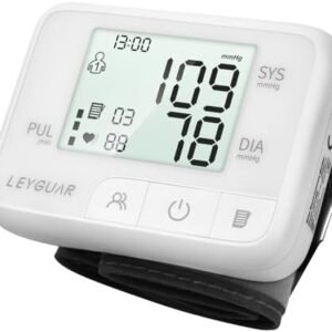 LEYGUAR Wrist Blood Pressure Monitor for Home Use, Accurate Digital BP Cuff Machine, 99 Readings Memories for 2 Users, Large Display for Easy Reading, Comfy Adjustable Cuff and Portable Carrying Bag