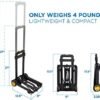 Mount-It! Folding Luggage Cart and Dolly | 77 Lb Capacity | Portable Lightweight Luggage Trolley Cart with Telescoping Handle and 4 Rubber Wheels | Steel Frame - Image 8