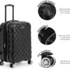 Kenneth Cole REACTION Diamond Tower Collection Lightweight Hardside Expandable 8-Wheel Spinner Travel Luggage, Black, 2-Piece Bundle (Carry On + Backpack) - Image 5