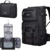 WITZMAN Carry On Travel Backpack for Men Duffle Bags Fit for 17 Inch Laptop Airline Approved Backpack and Toiletry Bag Hanging Multi-organization Bathroom Bag Water-resistant Bag