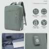 Carry On Backpack for Women Men, 15.6 Inch Laptop Travel Backpack with USB Charging Port, Waterproof Personal Item Backpack Flight Approved, Casual Daypack Backpacks for College Work, Green - Image 2