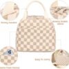 Bluboon Lunch Bag for Women Men Cute Corduroy Lunch Tote Bags Reusable Insulated Lunch Box Large Capacity Reusable Insulated Cooler for Work Picnic or Travel (Corduroy checkered brown) - Image 8