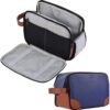 Toiletry Bag for Men, Mens Toiletry Travel Bag, Water-resistant Mens Toiletry Bag, Thickened PU Travel Dopp Kit, Toiletries Travel Bag for Business Trips and Camping, Navy Blue