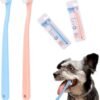 2 Pack Dog Toothbrush Cat Tooth Brush Pet Toothbrush Puppy Toothbrush Mini Head Soft Dog Toothbrush Deep Clean Kit for Puppy, Kitten, Small Dog & Cat, Portable Travel Friendly and Easy to Use