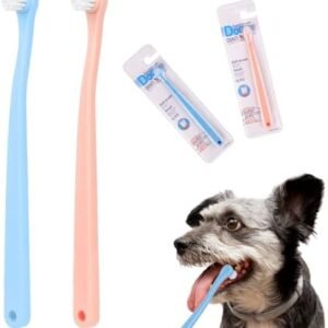 2 Pack Dog Toothbrush Cat Tooth Brush Pet Toothbrush Puppy Toothbrush Mini Head Soft Dog Toothbrush Deep Clean Kit for Puppy, Kitten, Small Dog & Cat, Portable Travel Friendly and Easy to Use