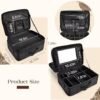 Stagiant Extra Large Makeup Case, Professional Makeup Train Case, 3 Layers Deep Makeup Organizer Box for MUA Travel Nail Cases Bag with Mirror/Shoulder Strap/Trolley Sleeve,16.5x12.6x7.5 - Image 6