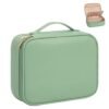 OCHEAL Makeup Bag, Cute Makeup Organizer Bag Potable Make up Bag for Toiletry Cosmetics Accessories with Divider and Brushes Compartments, Makeup Travel Cosmetic Bags Women Girls- Light Green