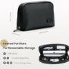 Travel Portable Storage Pouch Bag Case Accessories Organizer Compatible with MacBook Laptop Charger, Mouse, Cables, Hub, Power Adapter, Power Bank, Toiletries, Cosmetics, Personal Items-Black - Image 4