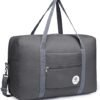 For Spirit Airlines Personal Item Bag 18x14x8 Foldable Travel Duffel Bag Tote Carry on Luggage Duffle Overnight for Women and Men (3112 Grey (with Shoulder Strap))