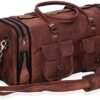 Handmade Vintage Travel Luggage 30 Inch Duffel Gym Sports Bag Weekender Travel Overnight Carry One Duffel Bag For Men (30 inch large)