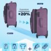 BAGSMART Expandable 20 inch Carry on Luggage Airline Approved, Lightweight Carry on Suitcase with Spinner Wheels, Family Travel Suitcase Set with Duffle Bag - Violet - Image 2