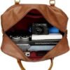 BAOSHA Leather Large Travel Duffel Tote Bag Carry On Weekender Overnight Bag With Shoe Compartment HB-38 (Brown) - Image 6