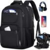 Travel Laptop Backpack, 17 Inch Extra Large Laptop Backpack with USB Charging Hole 45L Anti Theft Travel Backpack Water Resistant College Business Computer Bag Fit 17.3 Inch Laptop for Men Women Black