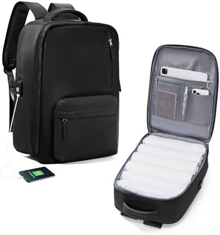 livbote Laptop Travel Backpack for Women Men, Carry On Backpack, 15.6 Inch Personal Item Backpack Flight Approved Casual Daypack Backpacks Waterproof for College Work Business Mochila de Viaje, Black