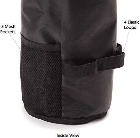 Jadyn B Cinch Top Compact Travel Makeup Bag and Cosmetic Organizer for Women (Geometric Gray) - Image 4