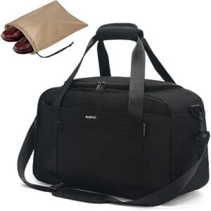ECOHUB 18'' Personal Item Bag Travel Duffle Bag with Laptop Compartment and Shoe Bag Waterproof Gym bag Carry on bag Overnight Hospital Weekender Bag Traveling Essentials for Women Men (Black)