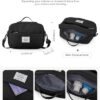 Gym Bag for Women Men, Sport Duffel Bag with Toiletry Bag & Shoe Compartment,Waterproof Travel Weekender Overnight Carry on Bag for Yoga with Trolley Sleeve, Black Set - Image 5