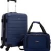 Wrangler Smart Luggage Cup Holder and USB Port, Navy Blue, 2 Piece Set - Image 5