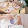 Soleebee 2pcs Portable Hair Tie Organizer Box Qtip Holder, Small Hair Accessory Containers Travel Hair Tie Holder Cotton Swab Dispenser Stackable or Hanging Small Items Storage Box (White) - Image 7