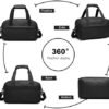 Kono Travel Duffel Bag 14L Under Seat Carry-on Bag Sports Tote Gym Bag Weekender Overnight Bags 13.78"x7.87"x7.87" Black - Image 6