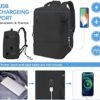 Travel Backpack for Women Men, Airline Approved Carry On Luggage Backpacks for Travel, Waterproof Laptop Backpack Casual Daypack Hiking Backpack with USB Charging Port Shoe Compartment - Image 3