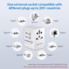 Universal Travel Adapter with USB C PD 30W Fast Charging, BOKHOM International Travel Adapter with 3 USB C and 2 USB-A, Dual 10A Fuses Travel Adapter Worldwide Travel Charger for EU UK US AU - Image 5