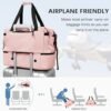 CONTAIL 22L Gym Bag for Women,Personal Item Weekender Bag with Shoes Compartment,Overnight Travel Duffel Bag with Wet Pocket and Separate Toiletry Bag,Black - Image 6
