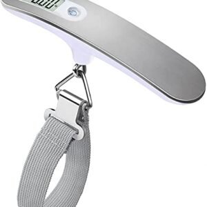 QUMOX High Precision Digital Travel Scale for Suitcase Luggage Weight 110lb 50KG Capacity Silver