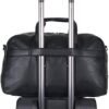 Kenneth Cole REACTION Port Stanley Duffel Pebbled Vegan Leather Carry On Shoulder Duffle Travel Bag, Black, 15" Laptop - Image 6