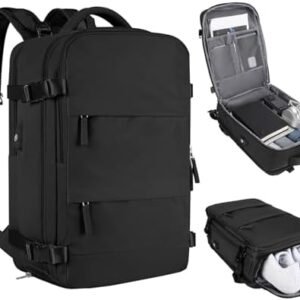 coofay Travel Backpack For Women Men Airline Approved Carry On Backpack Flight Approved Waterproof Sports Luggage Backpack Casual Daypack Small Hiking Backpack Black Backpack