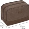 WANDF Travel Toiletry Bag for Men Hanging Dopp Kit Canvas Toiletry Organizer Water-resistant Vegan Leather Shaving Bag with Wet Pocket (Brown) - Image 6