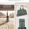 Carry On Bags For Airplanes,Travel Duffel Bags With Trolley Sleeve,Sport Gym Bags Waterproof Swimming Yoga Bags For Women,Duffel Bags For Traveling(Army Green) - Image 2
