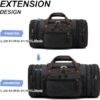 Felipe Varela Duffle Bag for Men, Canvas Expandable Duffel Bag for Travel, Mens Carry On Luggage Bag Traveling Weekender Gym Overnight Bags for Airplanes, Black - Image 2