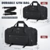 IGOLUMON Gym Bag for Men 55L Sports Duffel Bags Gym Duffle Bag Women with Shoe Compartment & Wet Pocket Water Resistant Travel Duffel Bag Lightweight Weekender Overnight Bag Black - Image 2