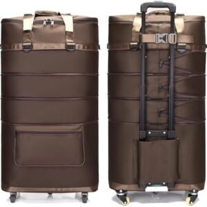 ELDA Expandable Foldable Suitcase Heavy Duty Luggage Bag with Trolley, Extra Large Suitcases, Duffel Bags for Men Women Travel